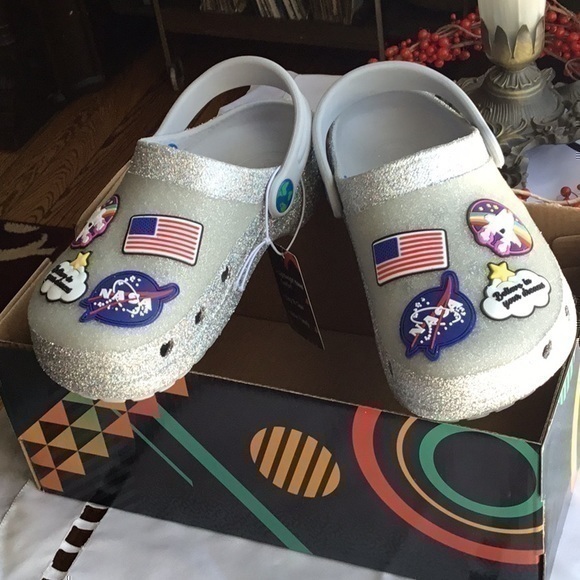 NWT SKECHERS CALI GEAR SPACE DREAMER NASA FOAMIES Clogs Shoes Sandals Size 11 - Picture 1 of 12